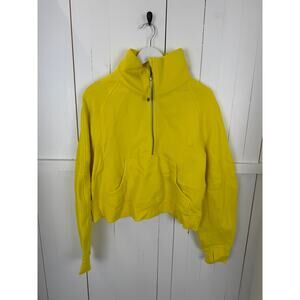 Lululemon Women's Yellow Cotton Pullover Sweatshirt M